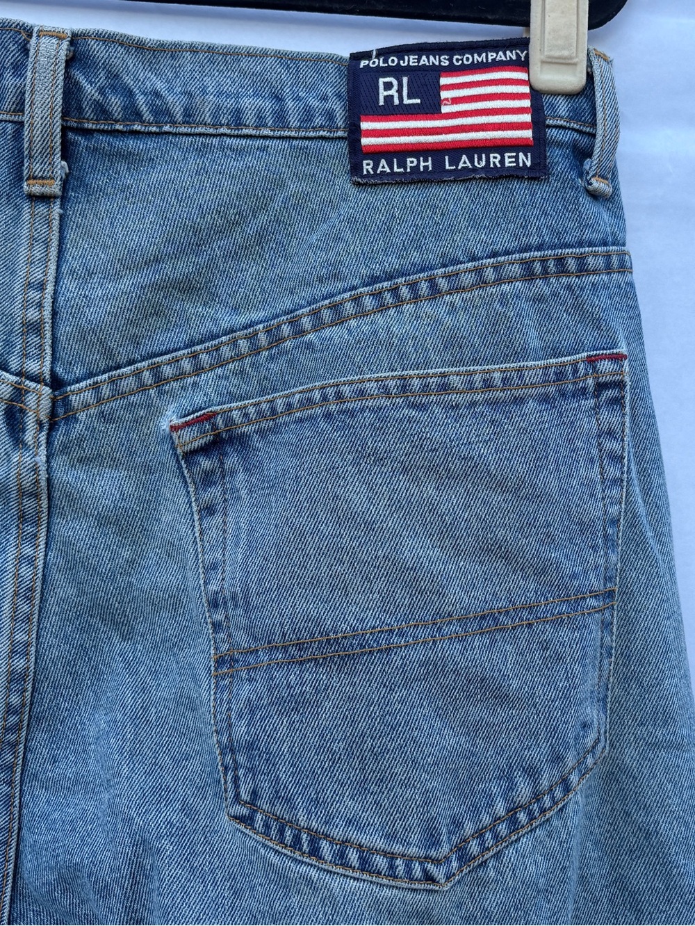 Vintage Polo Jeans Ralph Lauren Banner Jeans Men's 34x32 100% Cotton Baggy